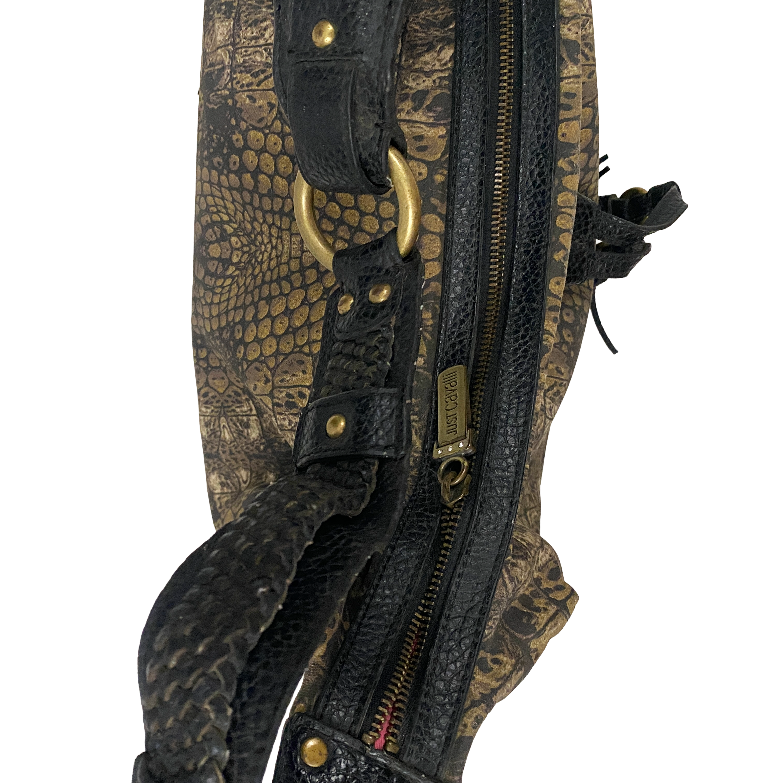Just Cavalli Crocodile Leather Hobo Bag