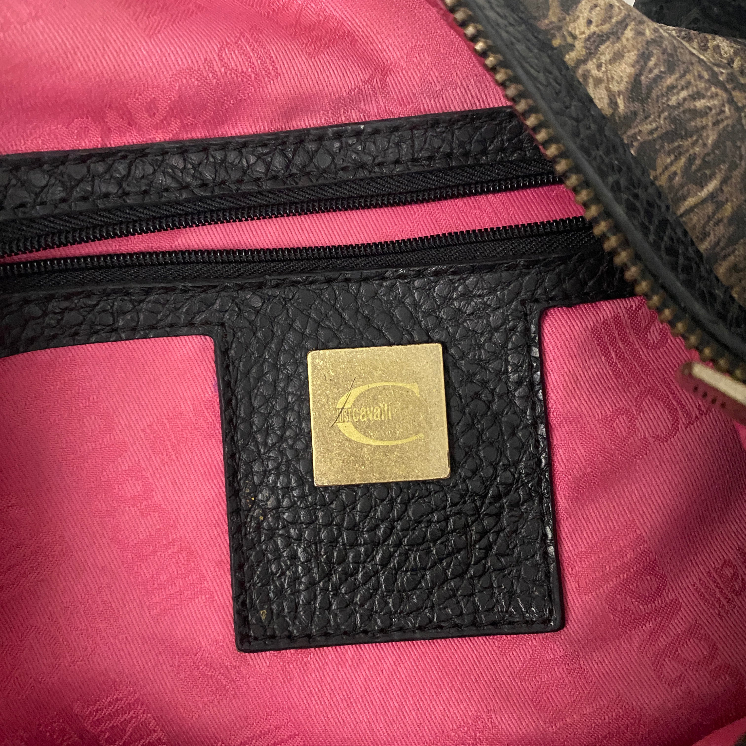 Just Cavalli Crocodile Leather Hobo Bag