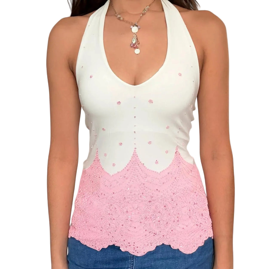 Viva You Beaded Halter Top (S)