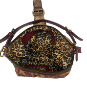 Nine West Y2K Leopard Faux Fur Studded Buckle Shoulder Bag