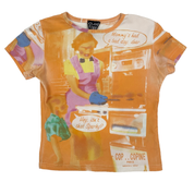 Cop Copine Vintage Kitchen Housewife Orange Graphic Tee (S)