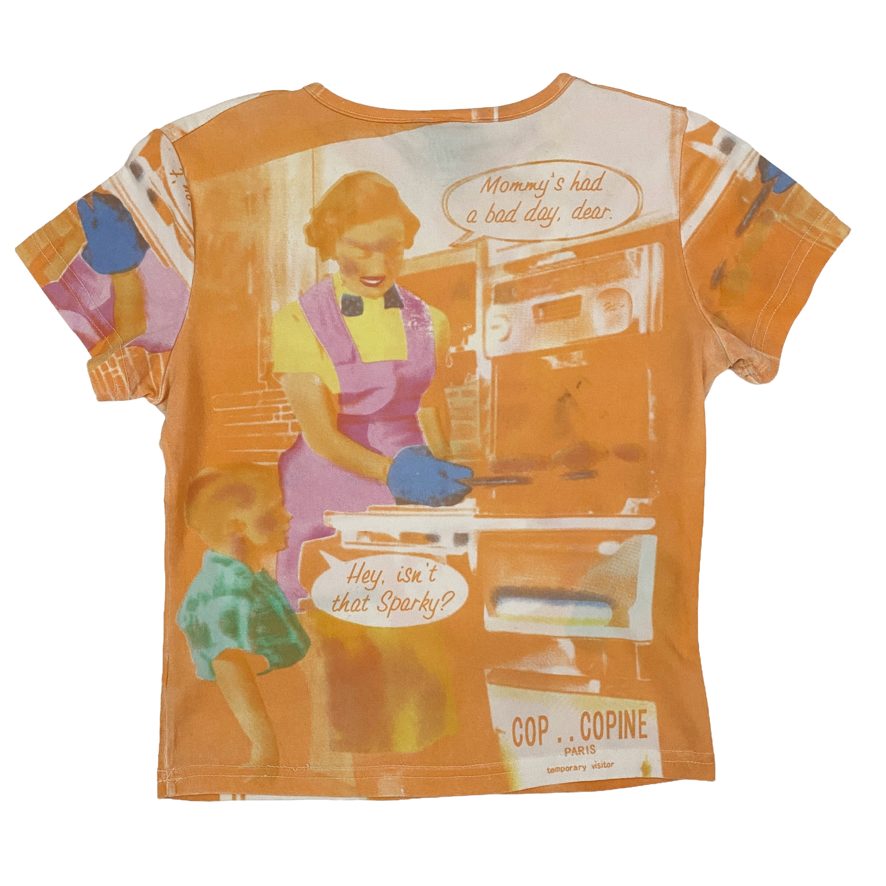 Cop Copine Vintage Kitchen Housewife Orange Graphic Tee (S)