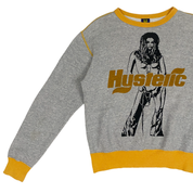 Hysteric Glamour Gray + Yellow Pin-Up Sweatshirt (M)