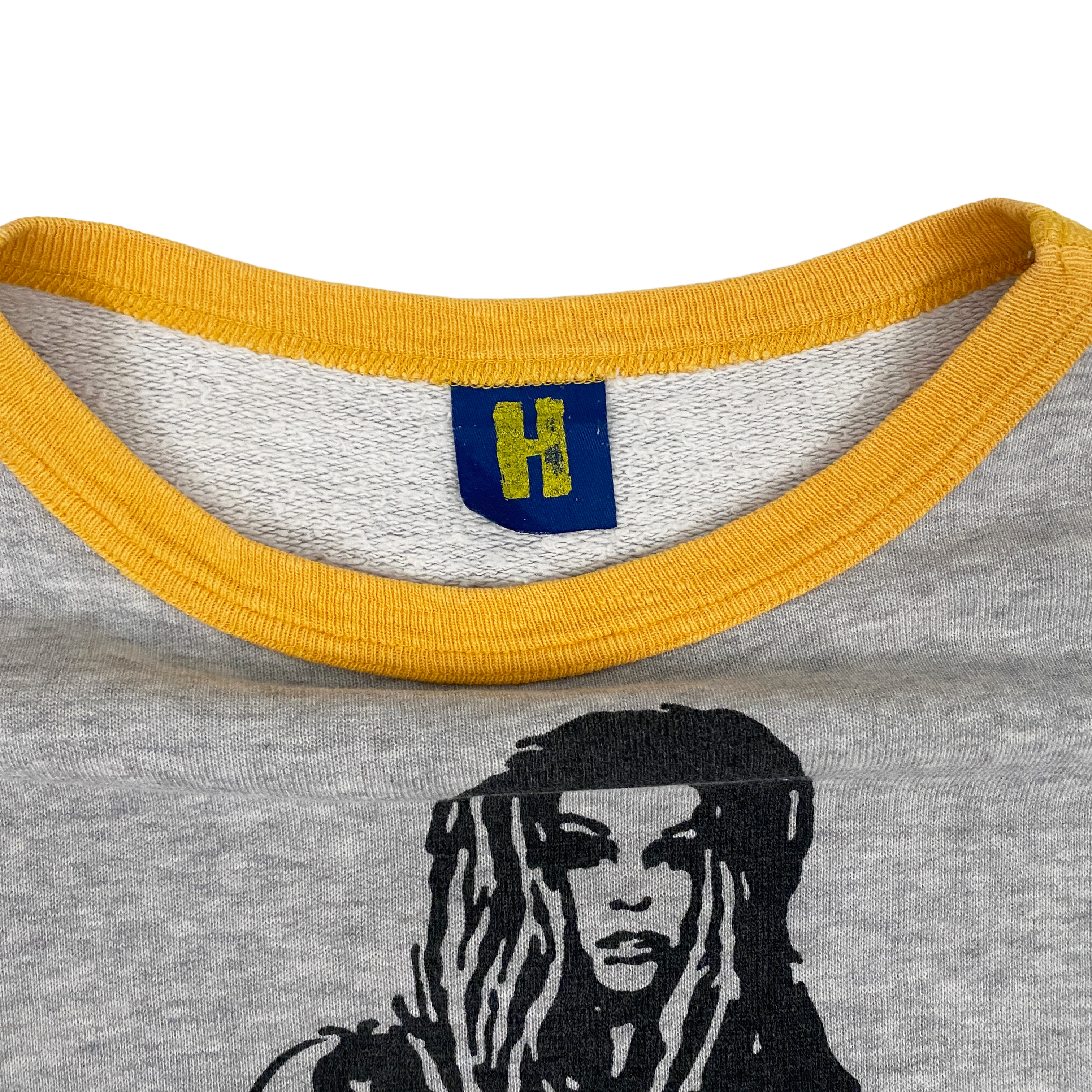 Hysteric Glamour Gray + Yellow Pin-Up Sweatshirt (M)
