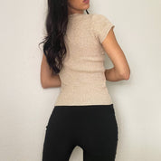 Tan Knit Sparkle Shrug Sweater (S/M)