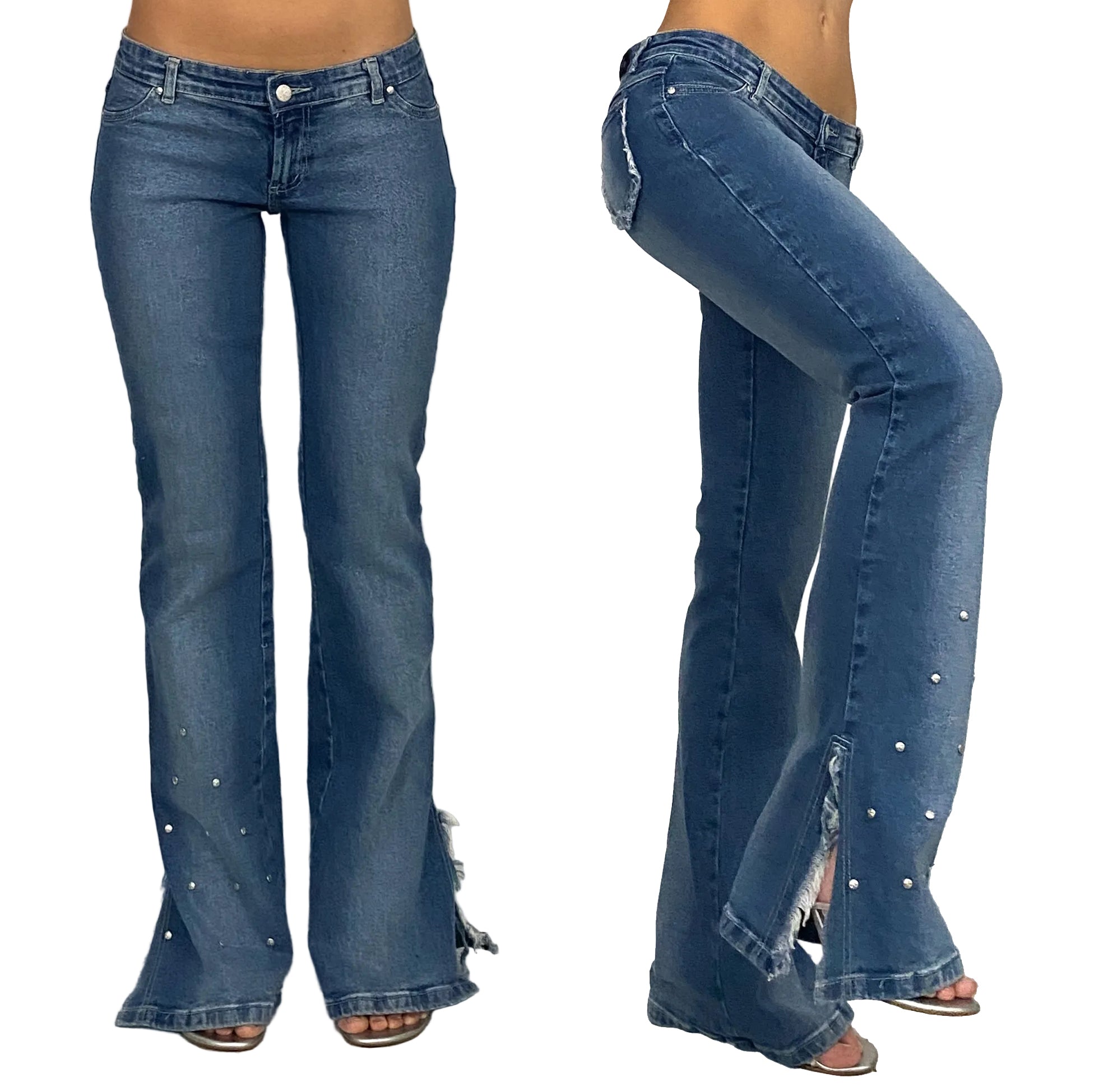 Virgin Only Split Flare Low Rise Jeans (S/M)