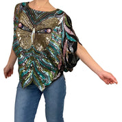 1970's Pure Silk Embellished Butterfly Top (OS)