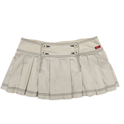 Miss Sixty 2000s White Low Rise Pleated Micro Mini Skort (M)