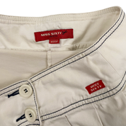 Miss Sixty 2000s White Low Rise Pleated Micro Mini Skort (M)