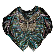 1970's Pure Silk Embellished Butterfly Top (OS)