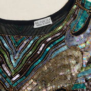 1970's Pure Silk Embellished Butterfly Top (OS)