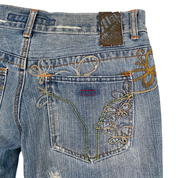Miss Sixty 2000s Butterfly Embroidered Low Rise Boot Cut Jeans (S)