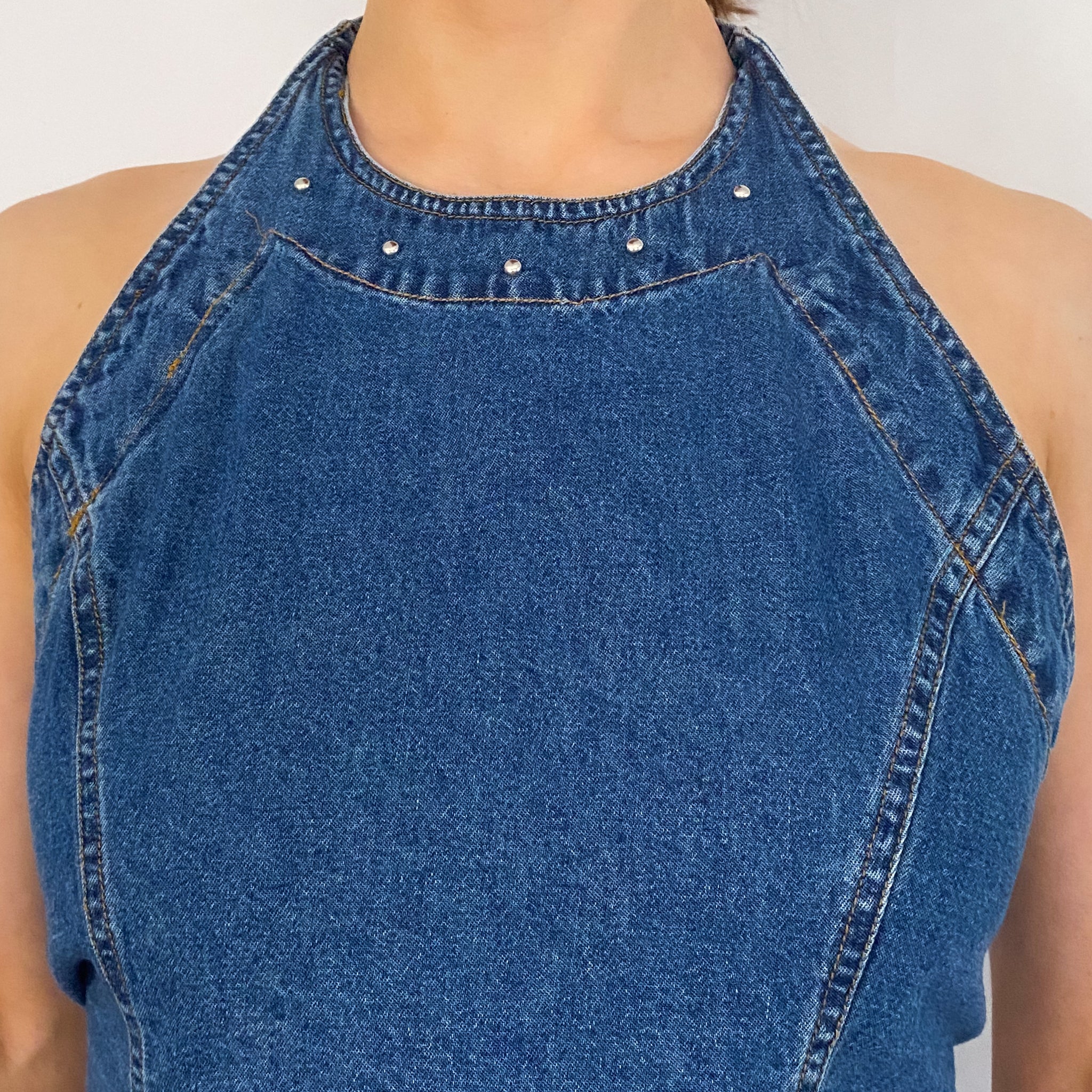 Y2k Denim Halter - M/L