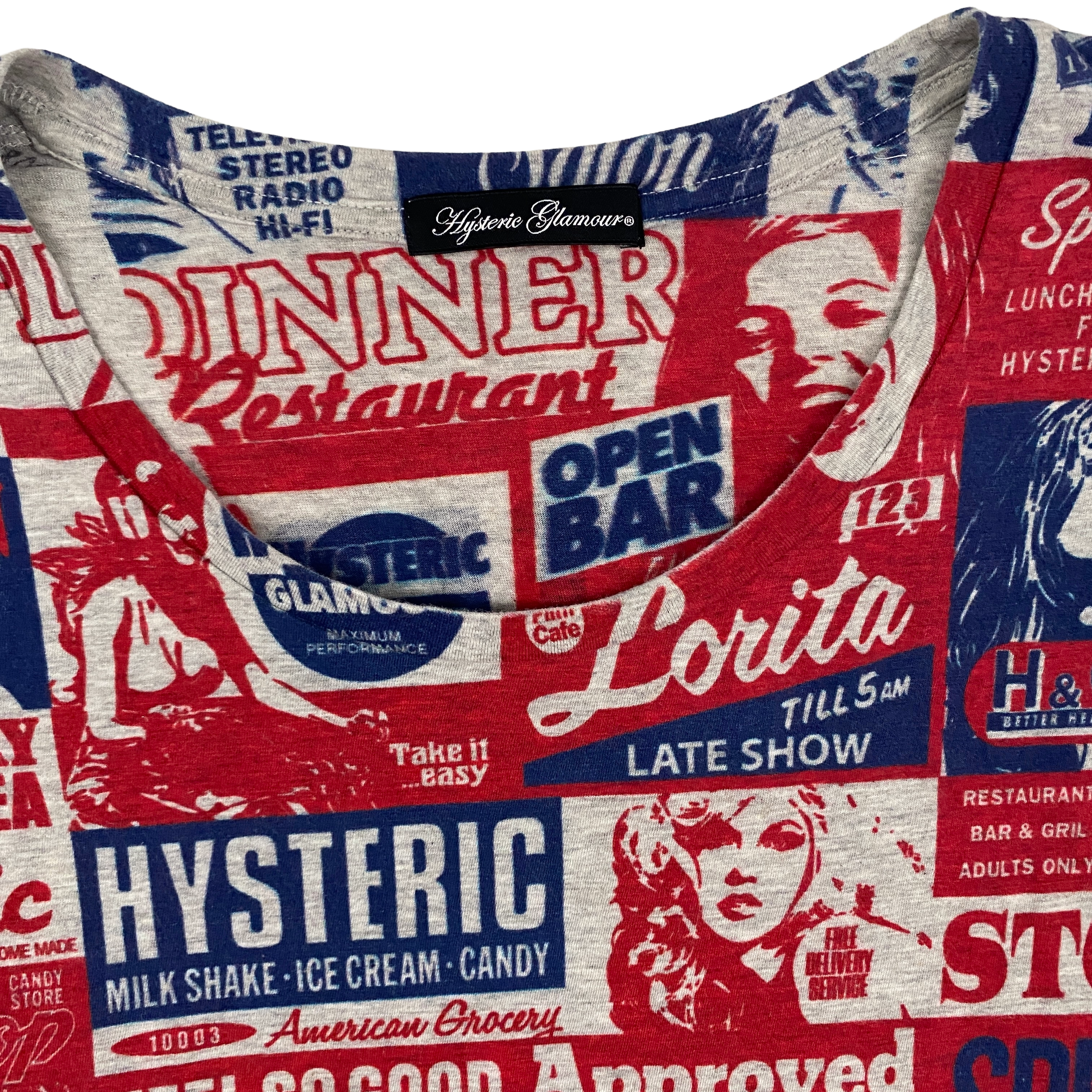 Hysteric Glamour Pin-Up Diner Graphic Tee (S/M)