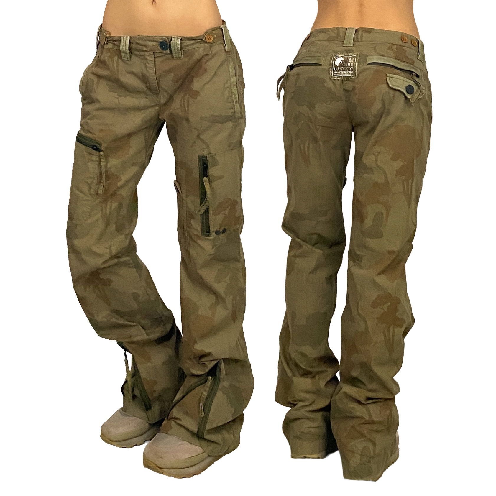 DA-NANG Surplus Camo Utility Mid Rise Flare Cargos (M)