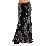 Floral Embellished Whimsy Maxi Skirt (L)