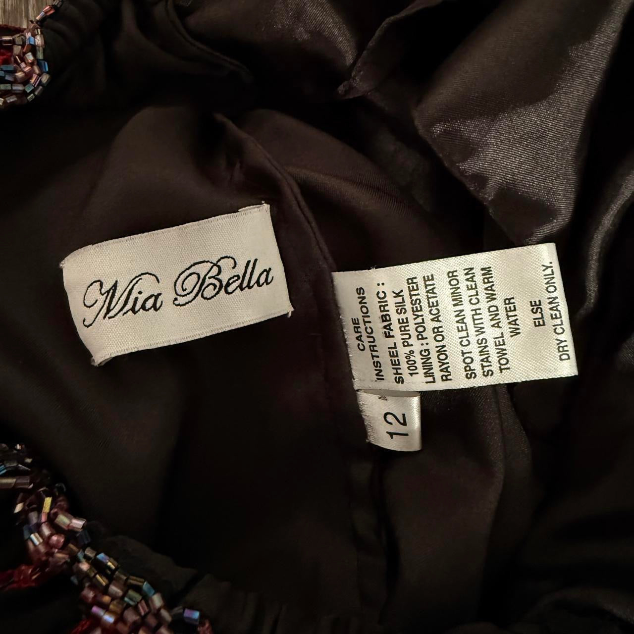 Y2K Silk Beaded Floral Backless Maxi Dress (S)