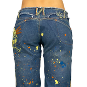 Marithe Francois Girbaud Low Rise Splatter Rock Boot Cut Jeans (M)