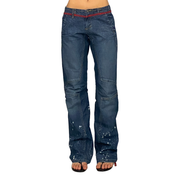 Marithe Francois Girbaud Low Rise Splatter Boot Cut Jeans (M)