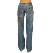 Miss Sixty 2000s Butterfly Embroidered Low Rise Boot Cut Jeans (S)