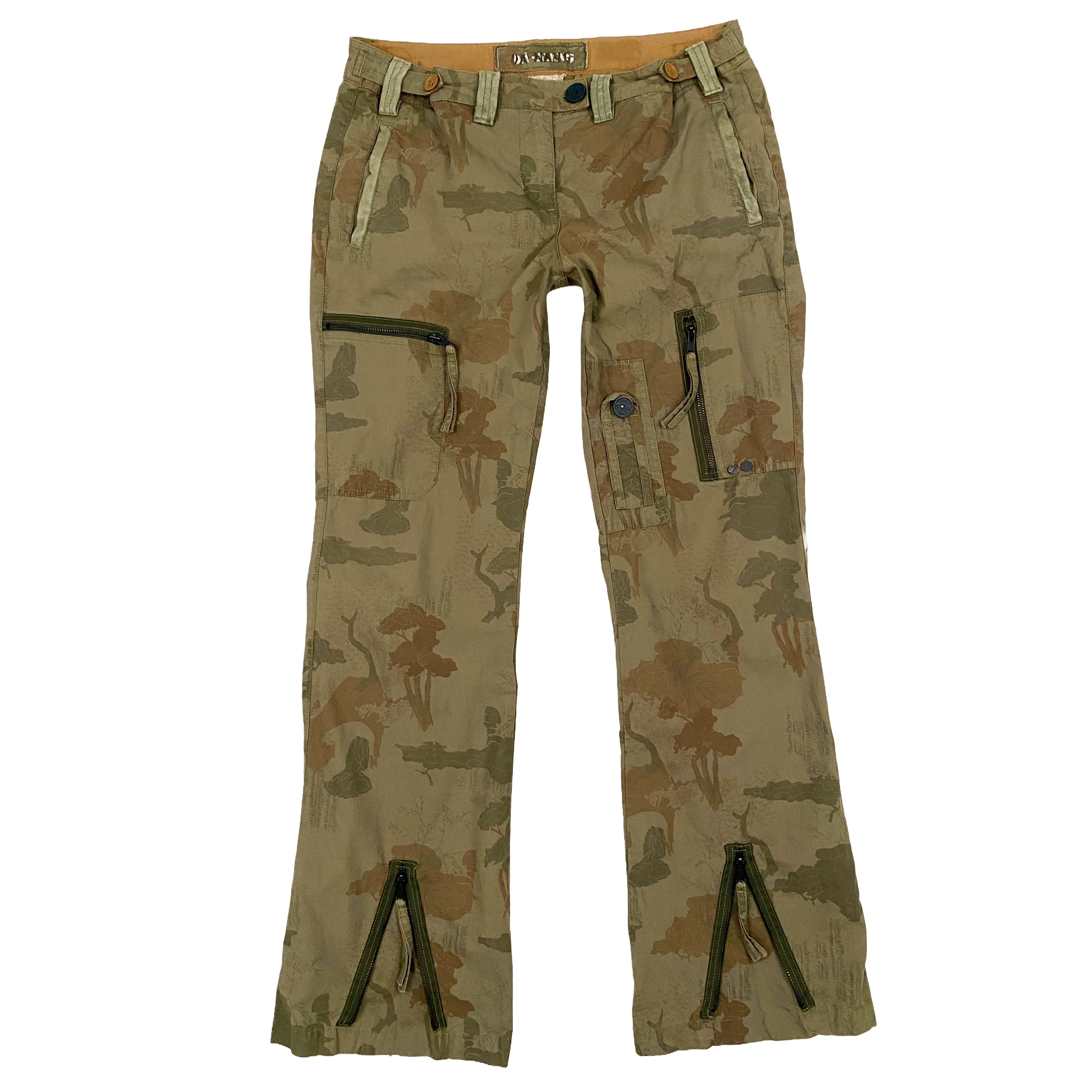 DA-NANG Surplus Camo Utility Mid Rise Flare Cargos (M)
