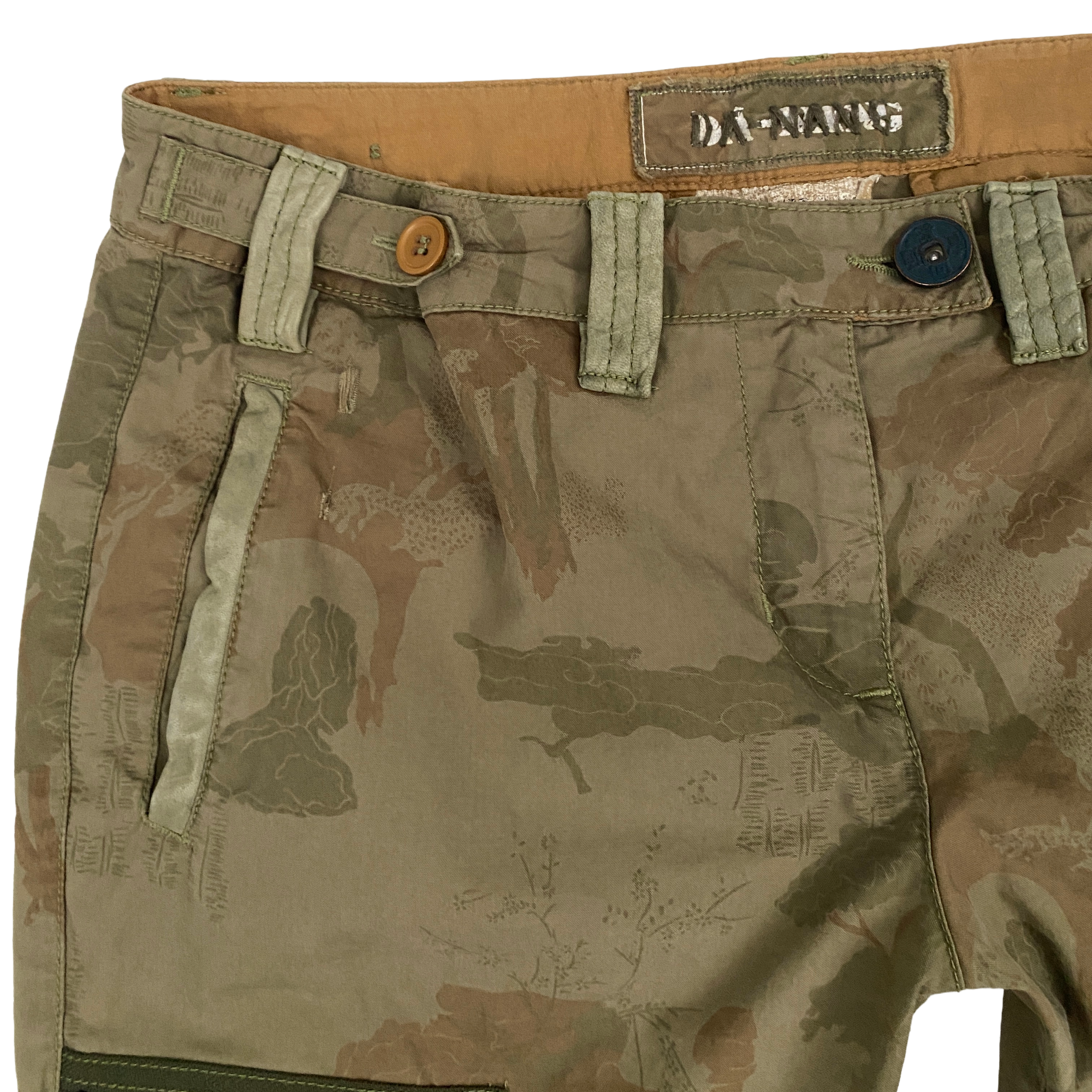 DA-NANG Surplus Camo Utility Mid Rise Flare Cargos (M)