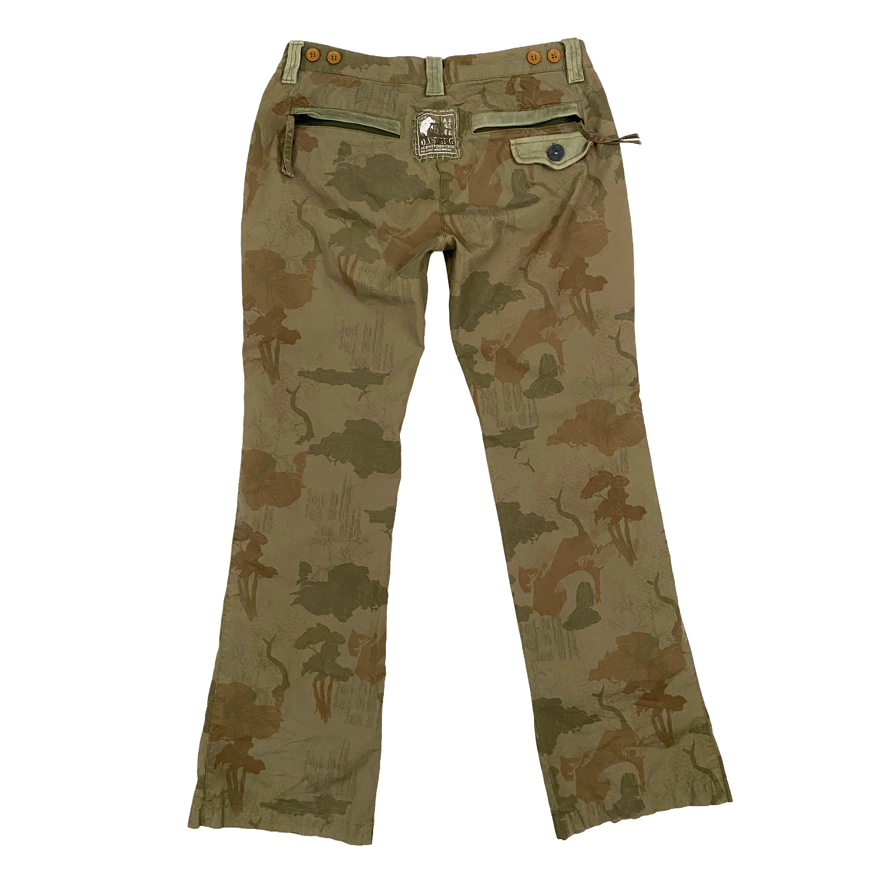 DA-NANG Surplus Camo Utility Mid Rise Flare Cargos (M)