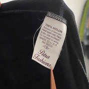 Vintage Black Nylon & Lace Paneled Dress (L/XL)