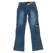 Miste Y2K Low Rise Cargo Flare Jeans (XS/S)