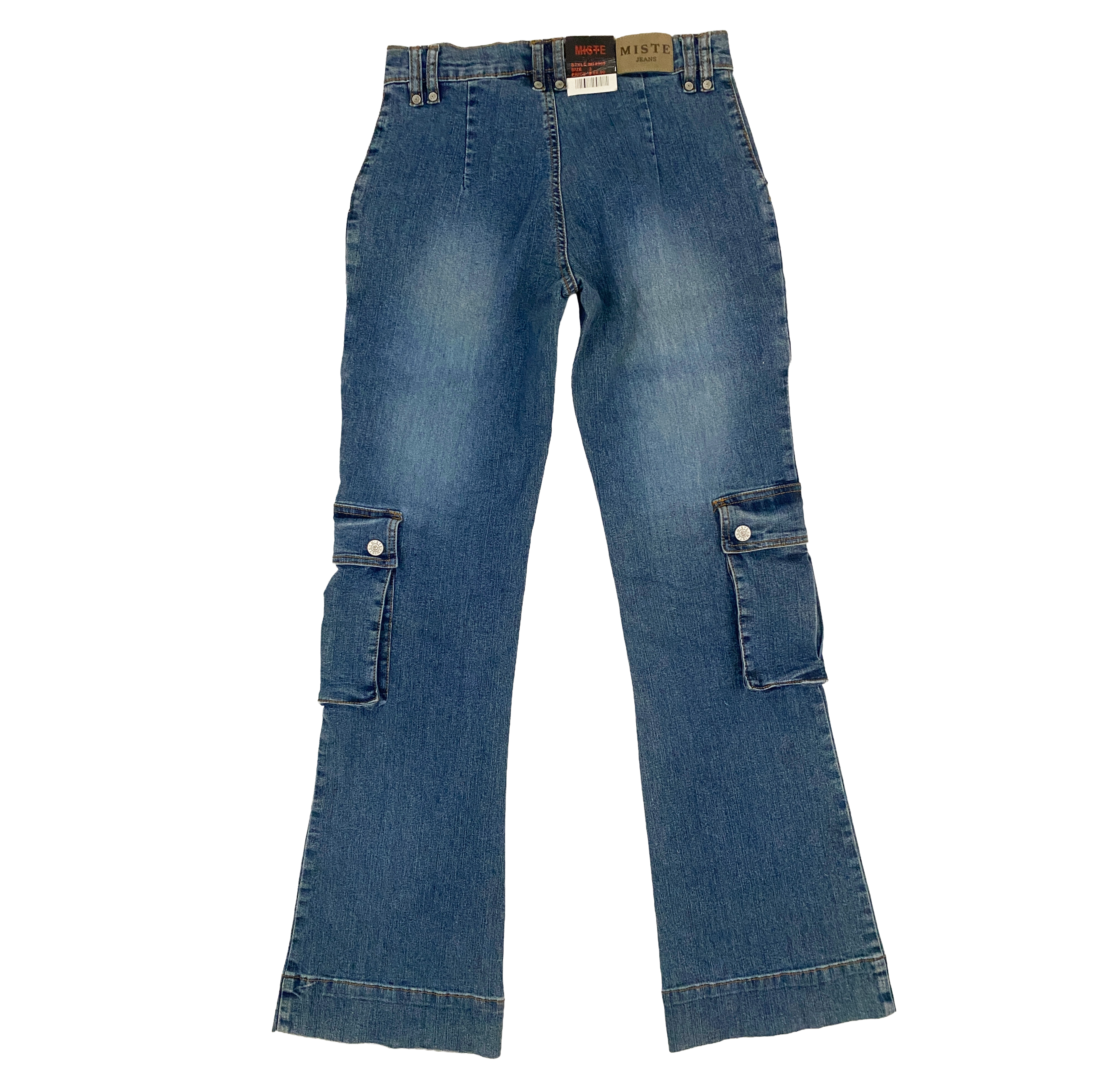 Miste Y2K Low Rise Cargo Flare Jeans (XS/S)