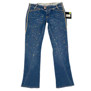 Marithe Francois Girbaud Low Rise Splatter Rock Boot Cut Jeans (M)