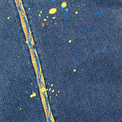 Marithe Francois Girbaud Low Rise Splatter Rock Boot Cut Jeans (M)