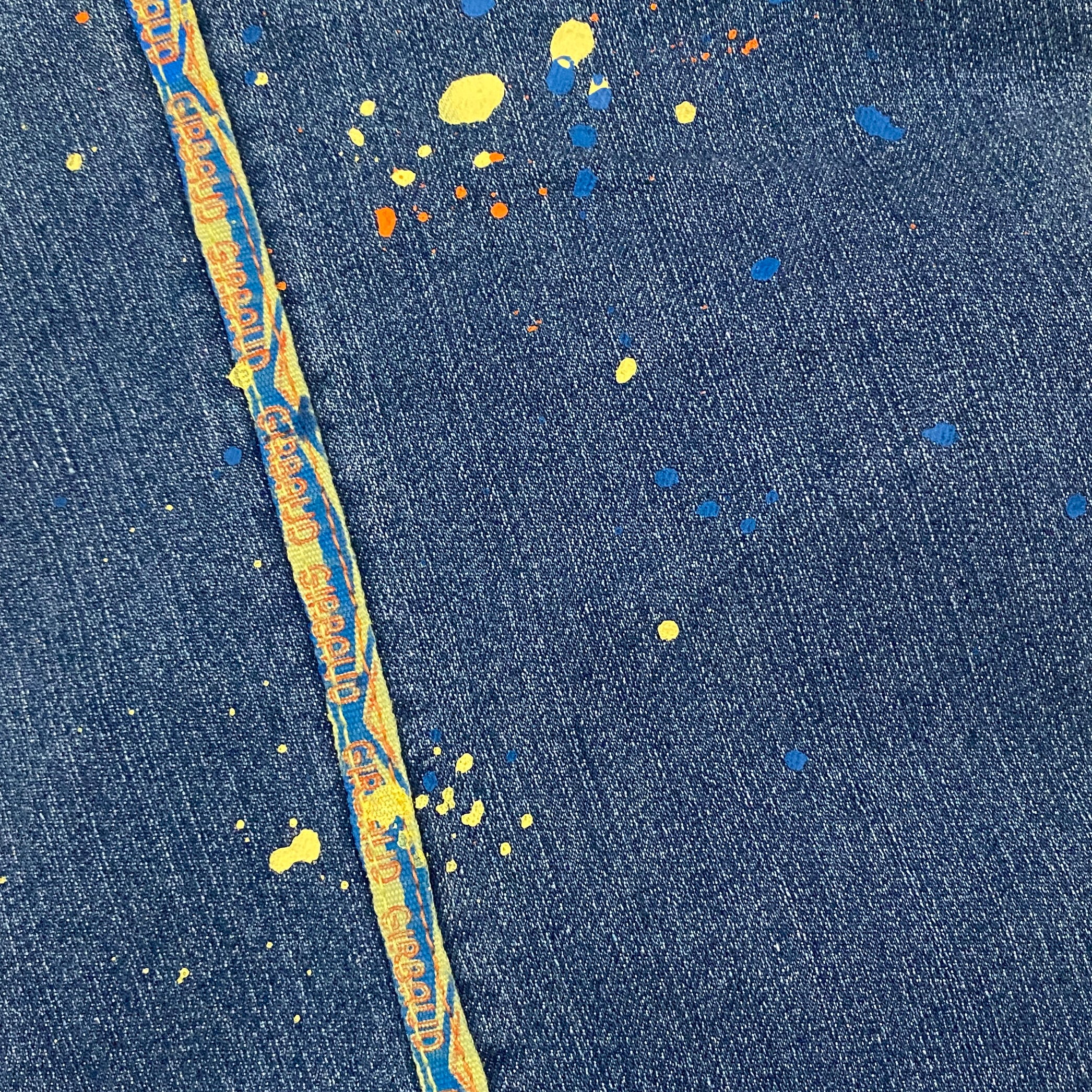 Marithe Francois Girbaud Low Rise Splatter Rock Boot Cut Jeans (M)