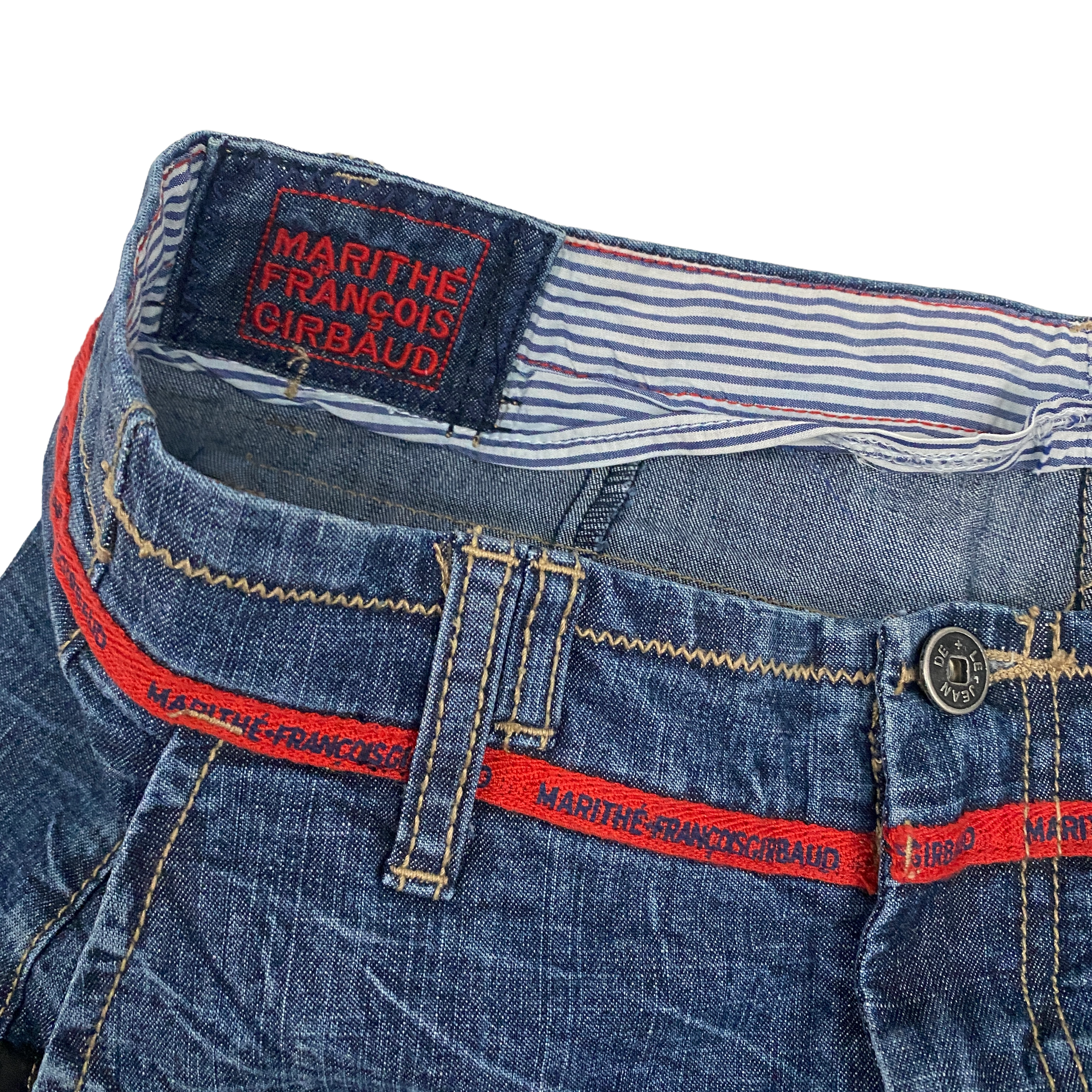 Marithe Francois Girbaud Low Rise Splatter Boot Cut Jeans (M)