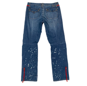 Marithe Francois Girbaud Low Rise Splatter Boot Cut Jeans (M)