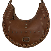 Guess Y2K Brown Hobo Crescent Shoulder Bag