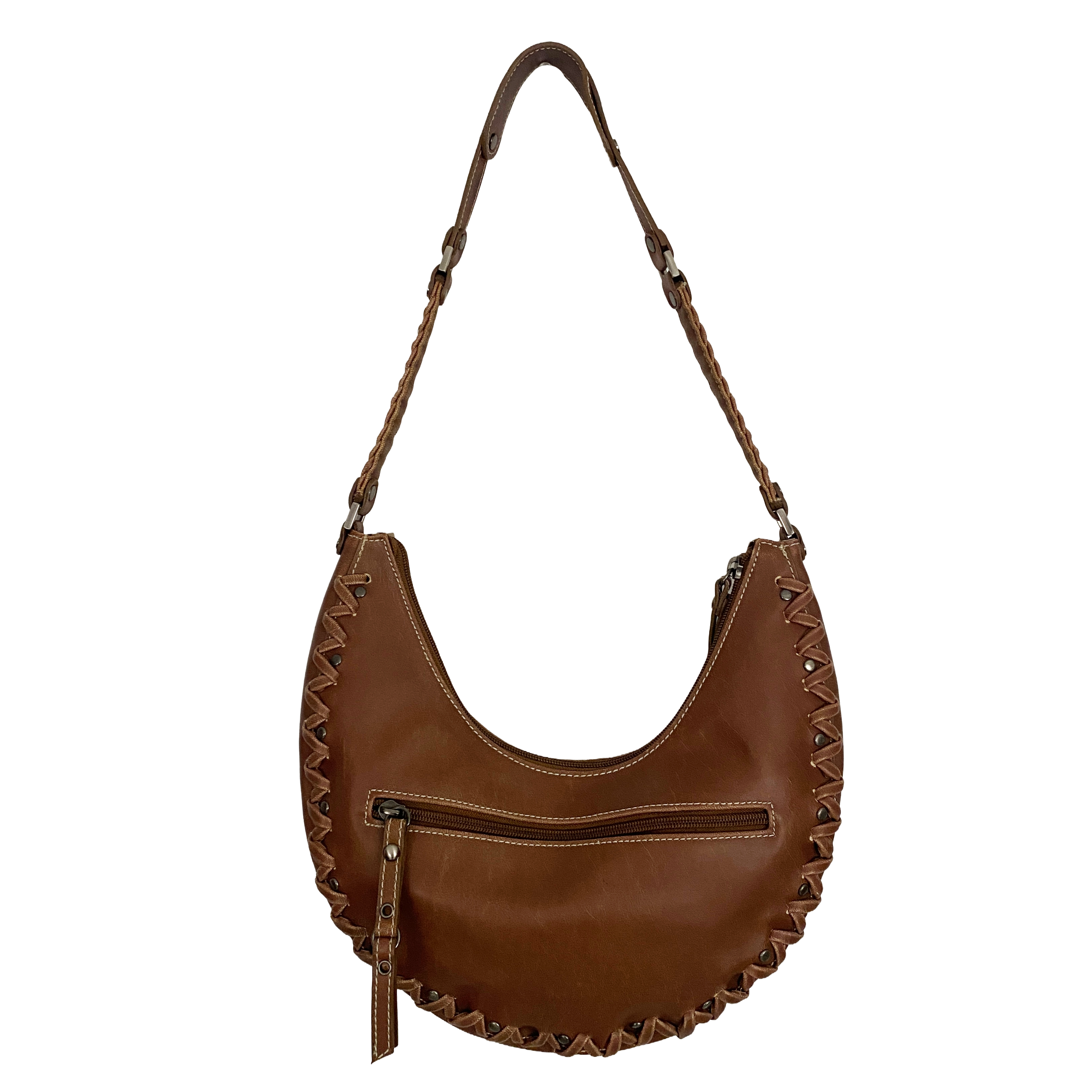 Guess Y2K Brown Hobo Crescent Shoulder Bag
