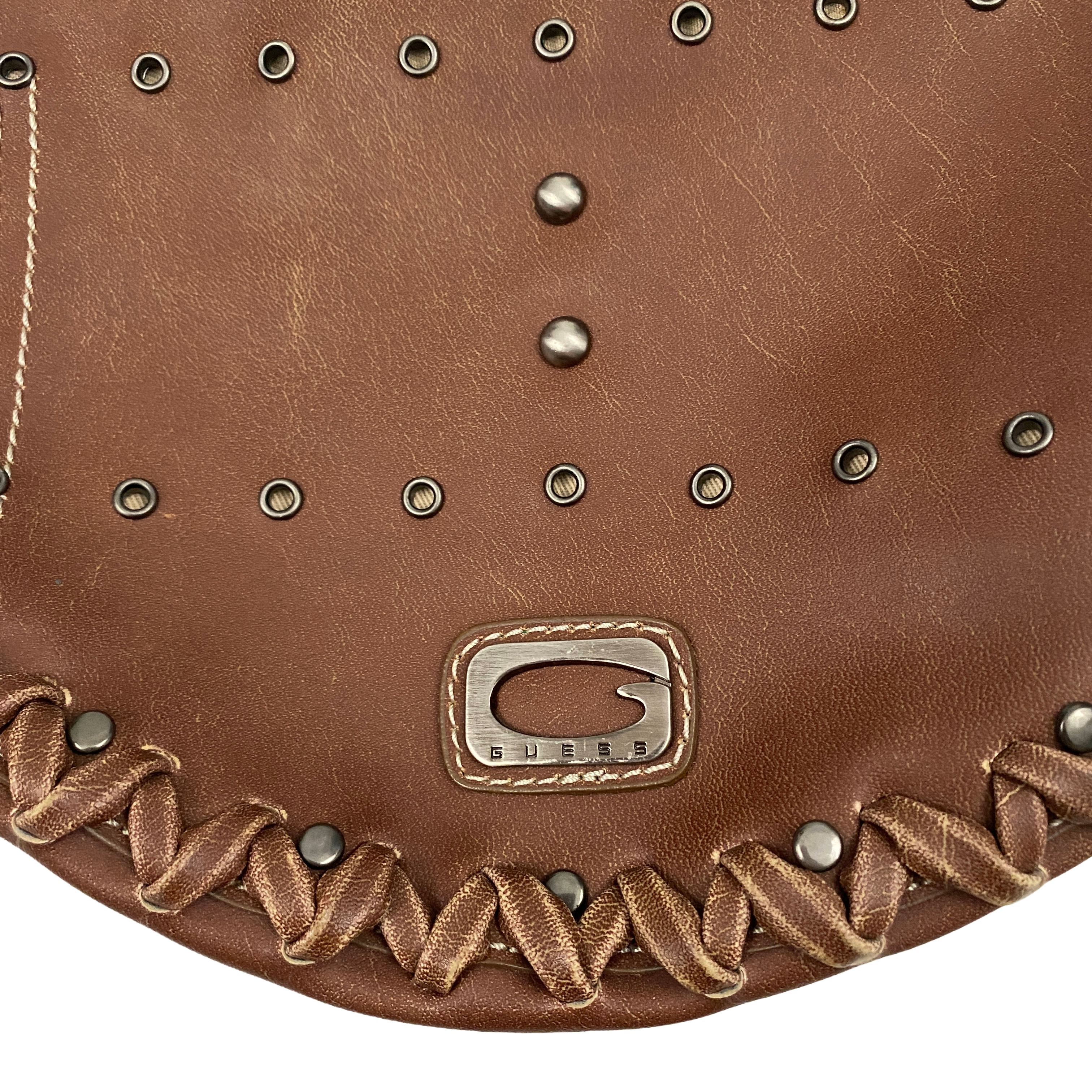 Guess Y2K Brown Hobo Crescent Shoulder Bag