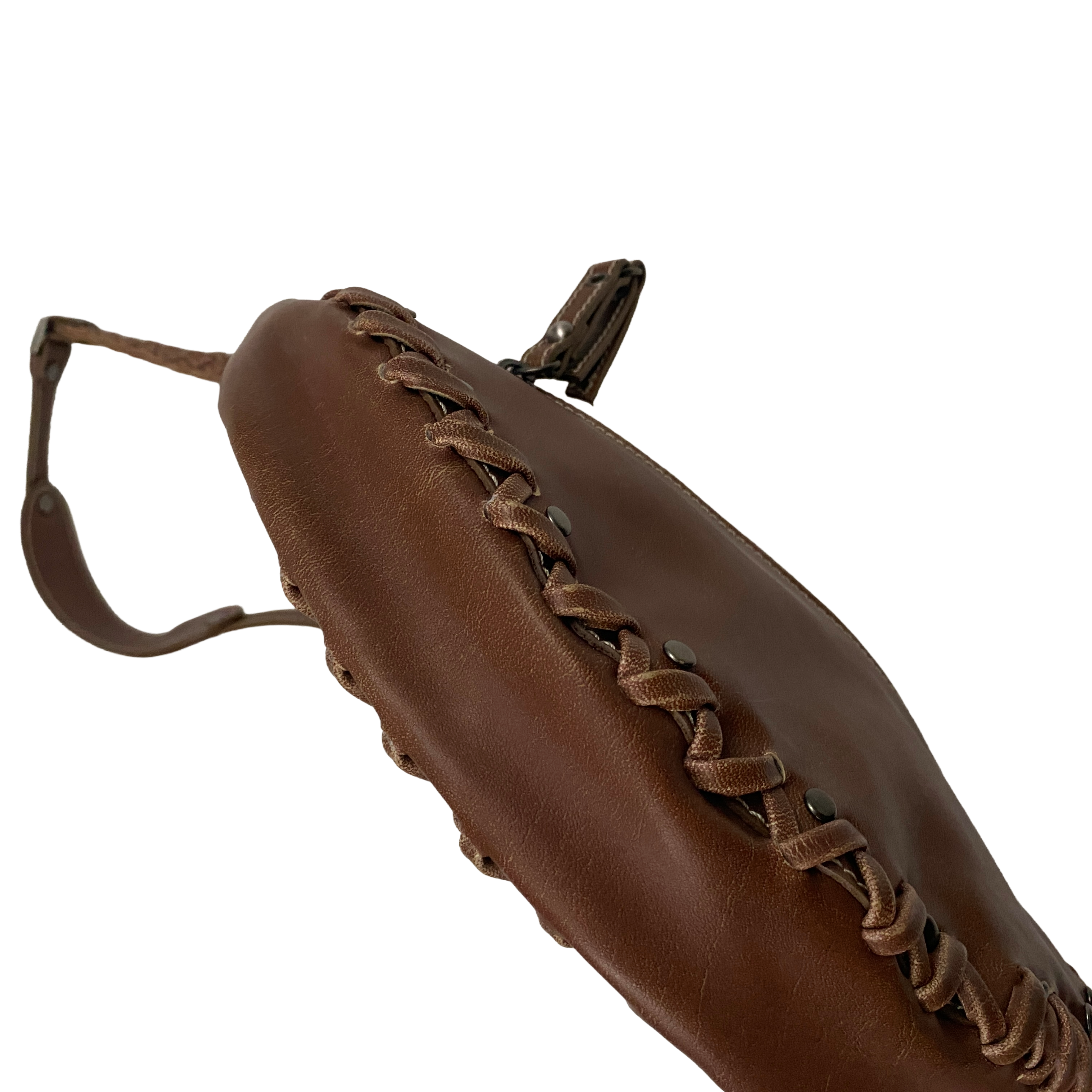 Guess Y2K Brown Hobo Crescent Shoulder Bag