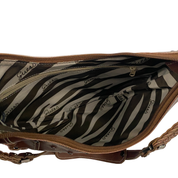 Guess Y2K Brown Hobo Crescent Shoulder Bag