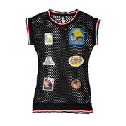 Patchwork Netted Mini Dress (M)