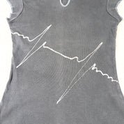 Graphic Contrast Stitch Heartbeat Tee (S-M)