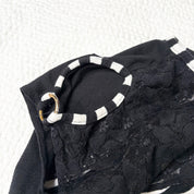 Gothic Cold Shoulder Patchwork Top (M)