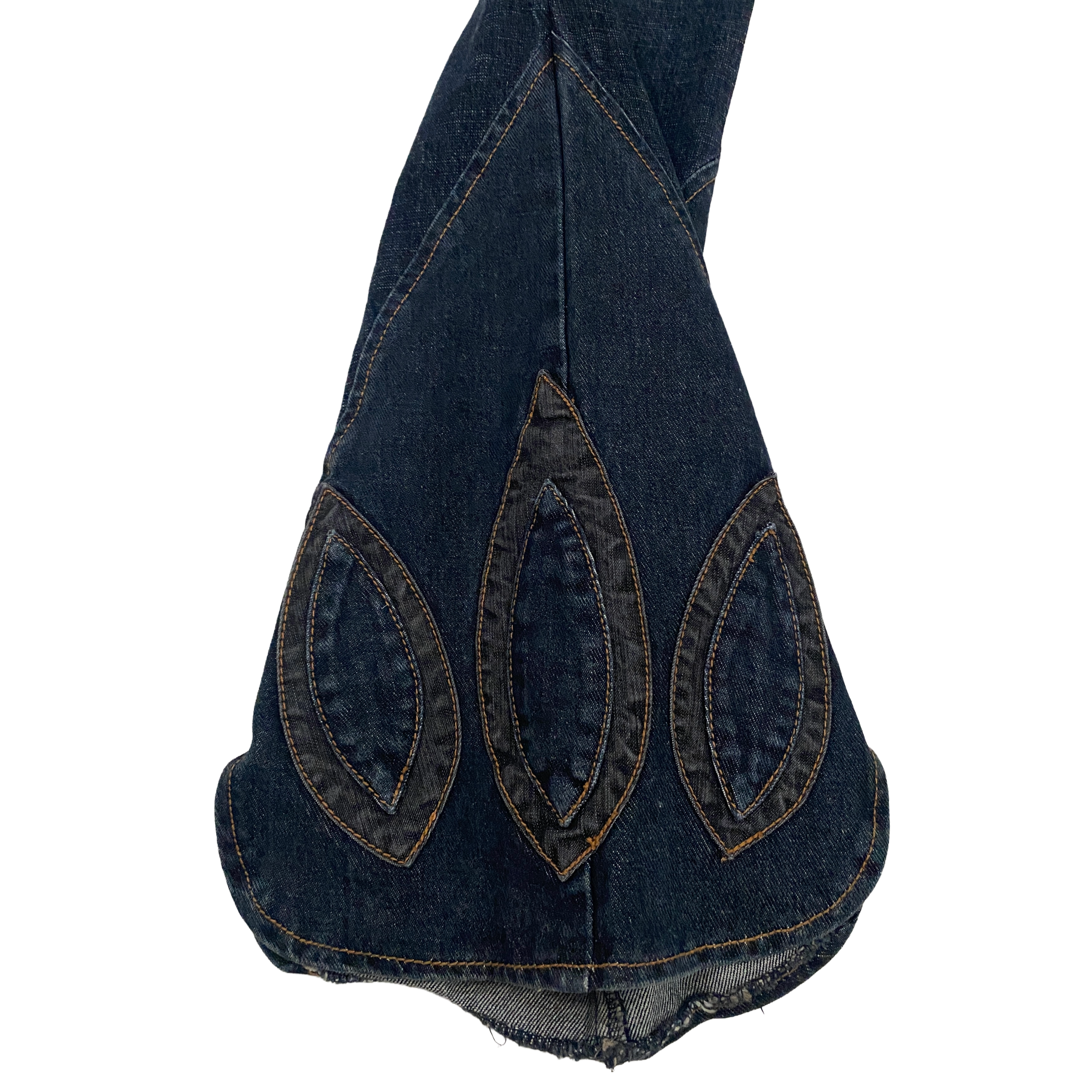 Bebe 2000s Low Rise Lace-Up Applique Flare Jeans (XS/S)