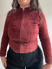 1990s Suede Cropped Moto Jacket (S/M)