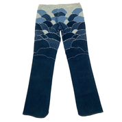 Akademiks 2000s Scalloped Patchwork Low Rise Denim Bootcut Jeans (M)