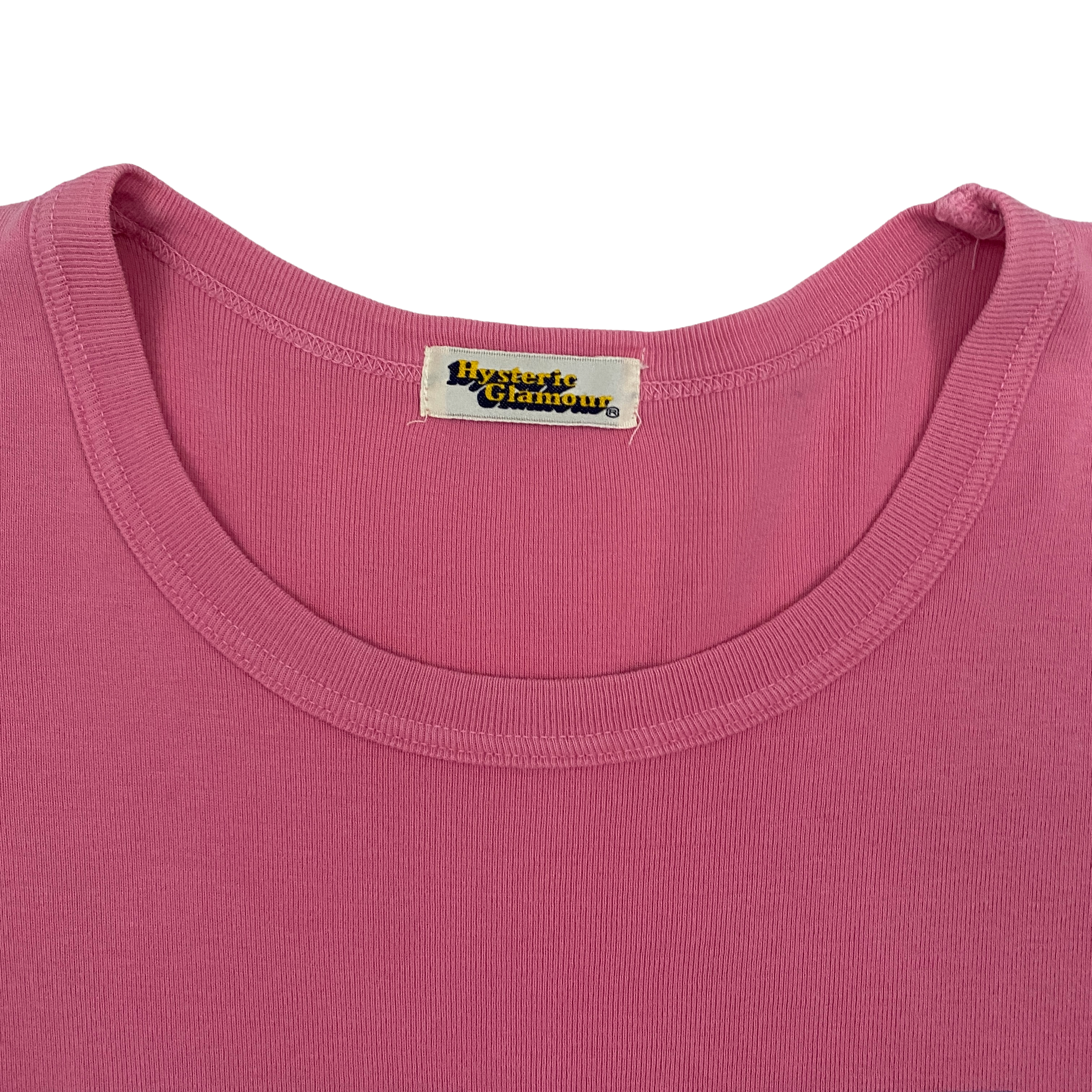 Hysteric Glamour Pink H Logo Pin-Up Graphic Baby Tee (S)