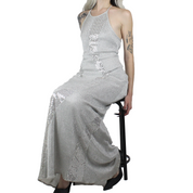 90s Metallic Silver Gown (XS/S)