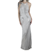 90s Metallic Silver Gown (XS/S)