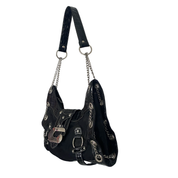 Guess 2000s Black + Silver Chain Shoulder Bag